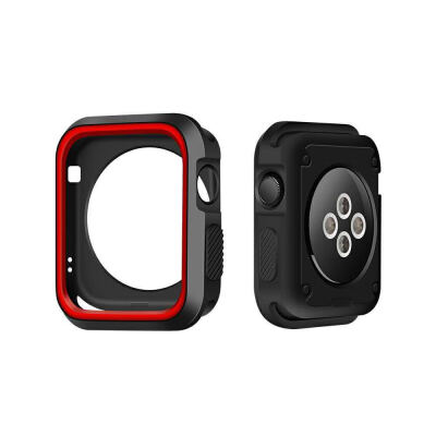 

Dual Colors Soft Silicone Case Bumper Protective Watch Case Shell For Apple Nike watchband Watch Series 1 2 3 Cover Frame Full Pro