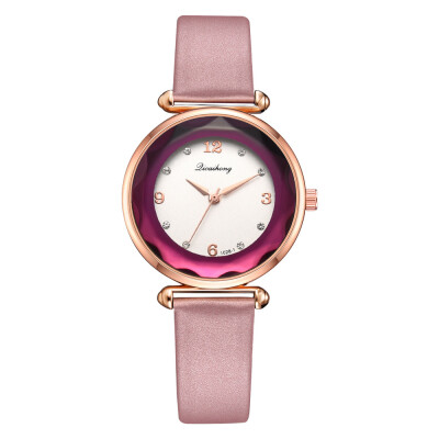 

Korean fashion rose gold border diamond dial casual ladies quartz watch