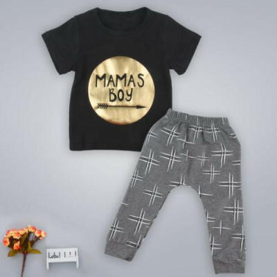 

Infant Baby Mamas Boys Kids Clothes T-shirt TopsLong Pants Outfit Set