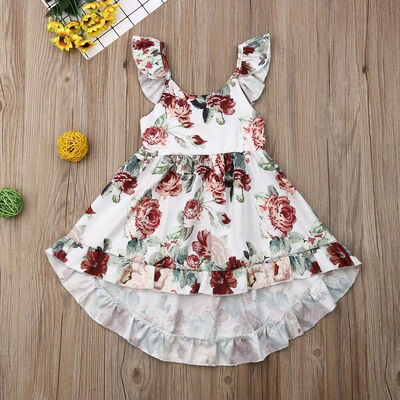 

Lovely Todder Kids Baby Girls Flowers Clothes Sleeveless Dress Party Dresses