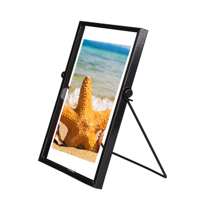 

Siaonvr Geometric Metal Photo Frame With Frame Decorative Ornaments 6×8Inch BlackGold