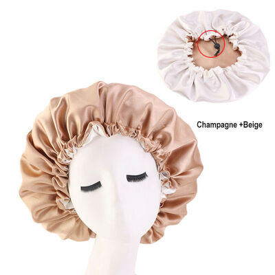 

Women Satin Bonnet Cap Night Sleep Hair Protect Head Cover Wide Band Adjust Hats