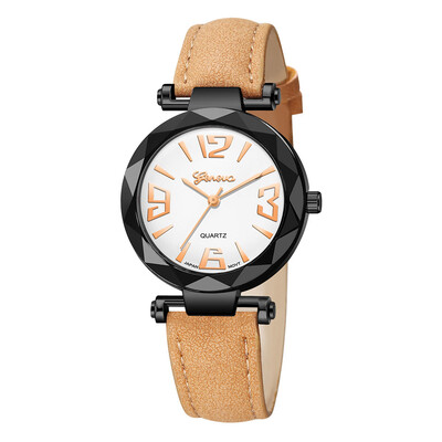 

Geneva Fashion Womens Casual Quartz Leather Watch Analog Wrist Watch Valentine Gift Crystal Designer Ladies Clock Dropship 533