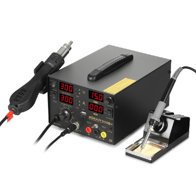 

KKmoon 800W 4 in 1 Digital SMD Rework Soldering Station DC Power Supply Welders Hot Air Gun Soldering Iron Stand Desolder Set BGA