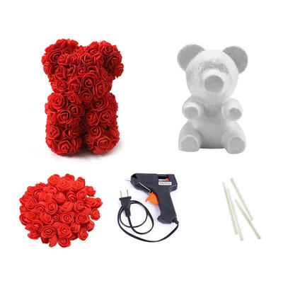 

25CM DIY Rose Bear 200pcs PE Artificial Rose Foam Bear Mold Wedding Decor