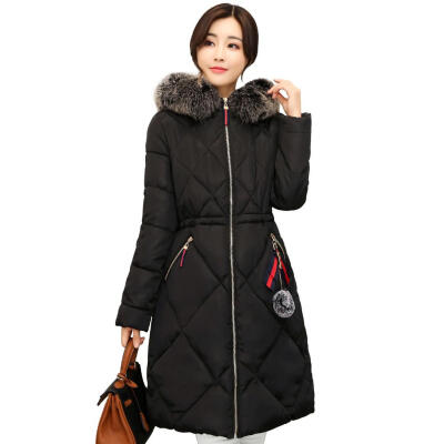 

Winter Women Down Jacket Slim Fit Warm Coat Thicken Hooded Long Parkas