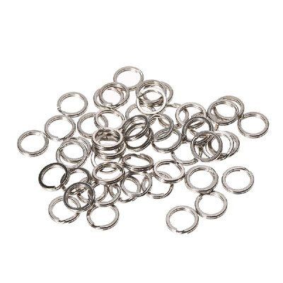

50pcs Flat Split Rings Fishing Double Ring Chain Connector Fishing Lure Tackle Set