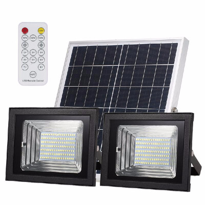 

Solar Dual-head Flood Light with Remote Control for 306080 Brightness 126 SMD LEDs Wireless IP 65 Waterproof Outdoor Flood Li