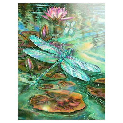 

30x40cm Tree roots Waves Mother&Child Lotus Dragonfly Pattern 5D DIY full Diamonds Painting for by Number Kits for Wall