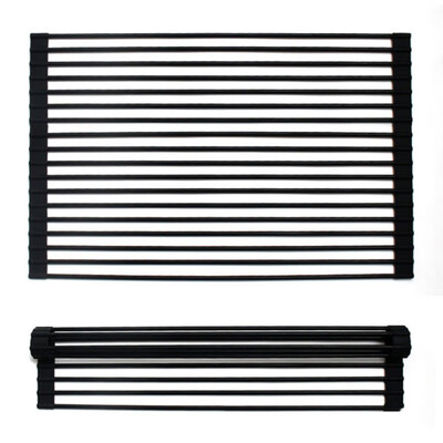 

Foldable Stainless Steel Kitchen Dish Drainer Roll Up Over Multipurpose The Sink Dish Drying Rack