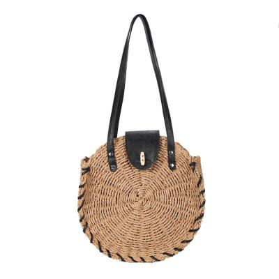 

Women Woven Shoulder Bag Handbag Simple Shopping Summer Straw Beach Bags