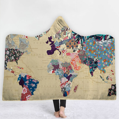

Toponeto Constellation Map Series Plush Hooded Blanket Lichens Hooded Blanket 150x200cm