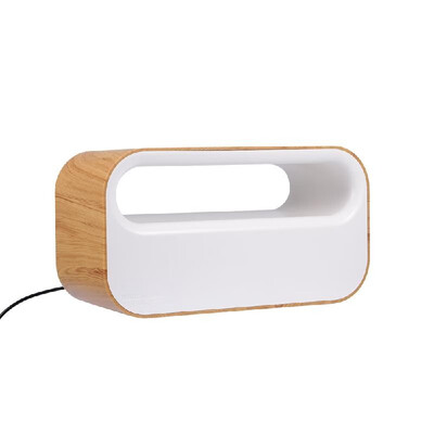 

Warehouse Box Power Strip Cable Box Wireless Charger Multifunctional Cable Management Box Pale Wood
