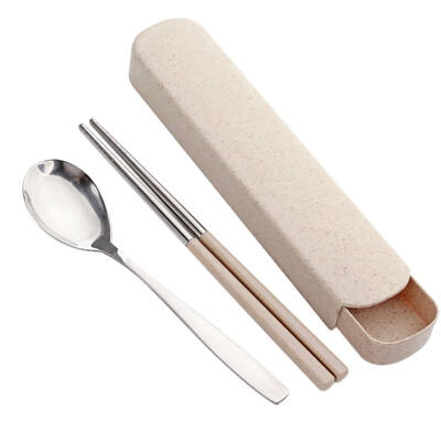 

Nordic Portable Stainless Steel Dinnerware Set with Box For Kid Travel Siverware Fork Picnic Dinner Kitchen Accessories