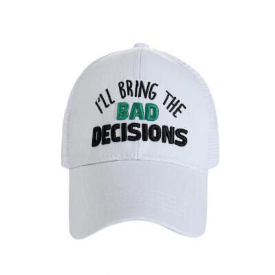 

Summer Letter Embroidered Mesh Baseball Cap Women Men Cotton Snapback Hat