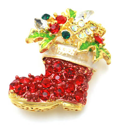 

New Fashion Christmas Tree Deer Bell Snowman Enamel Brooch Xmas Party Jewelry