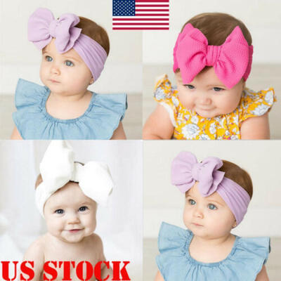 

Toddler Baby Girls Head wrap Top Knot Big Bow Turban Headband Hair Accessories