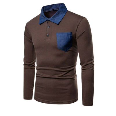 

Men Stylish Casual Long Sleeve T-shirt Slim Fit Blouse Shirt Cotton Pullover Tops
