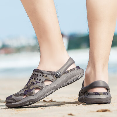 

Slippers Mens Cave Shoes Wear Vietnamese Sandals Outside Baotou Beach Shoes with Slipproof Soft Bottom in Summer