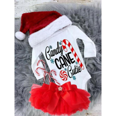 

Christmas Newborn Infant Baby Girl Romper Bodysuit Tutu Dress Hat Outfit Clothes