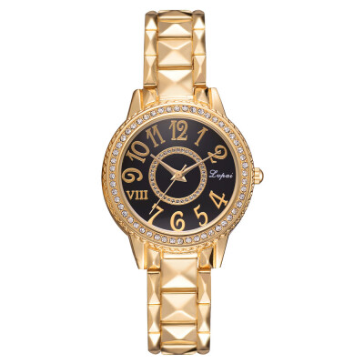 

Best Selling Womens Watches Gold Roman Numerals Dial Ladies Casual Dress Gift Clock Alloy Strap Quartz Wristwatch