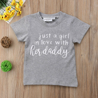 

Cotton Toddler Kids Baby Girls Boys Tops T-shirt Blouse Tee Gray Clothes Summer