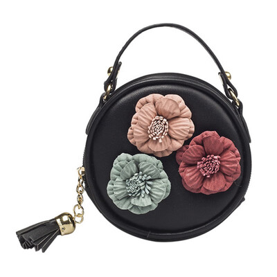 

Women Casual Lady High Baby Girls Children Chain Handbag Crossbody Shoulder Leather Bag Flower 6 Color