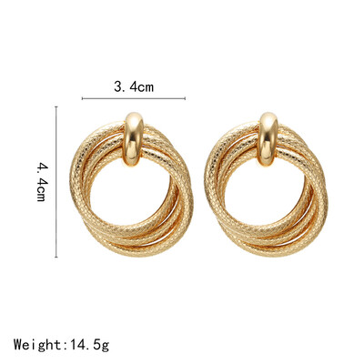 

2019 Vintage Earrings Big For Women Statement Drop Earrings Geometric Golden Color Metal Pendant Earrings Trend Fashion Jewelry