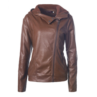 

Roseonmyhand Women Ladies Lapel Motor Jacket Coat Zip Biker Short Punk Cropped Tops