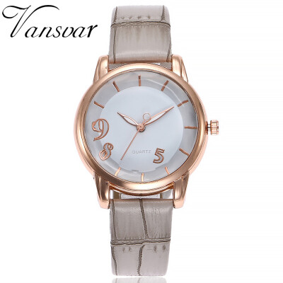 

Vansvar Womens Clock Quartz Leather watch New Fashion Ladies Wristwatches Analog Quartz Watch relogio feminino reloj mujer 533