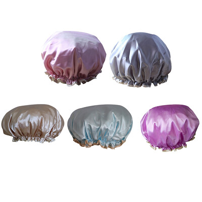 

Beauty Makeup Dustproof Cap Waterproof Padded Shower Hat Imitate Silk Satin Adult Bathing Hat