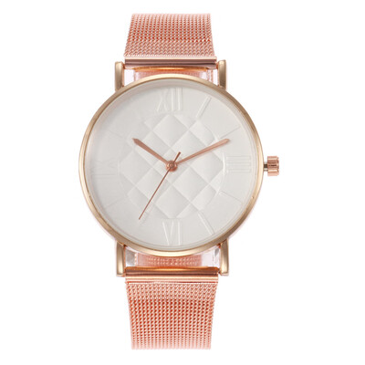 

New simple colorful ladies alloy mesh belt quartz hand