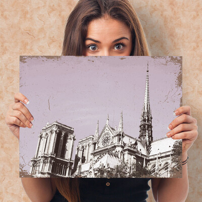 

Toponeto Vintage De Cathedral Paris France Rose Window Hanging Painting Wall Art
