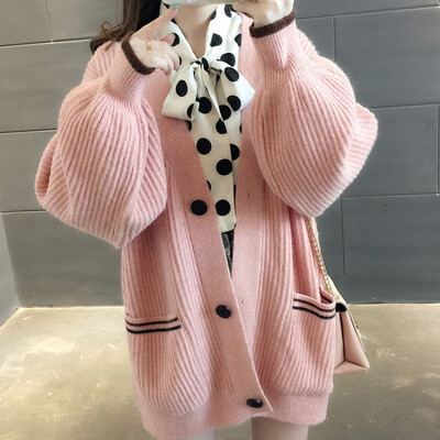 

Tailored Women Fashion Solid Buttons Pockets Knitted Sweater Tops Cardigan Coat