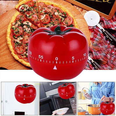 

Gobestart TOMATO Mechanical Kitchen Timer Game Count Down Counter Alarm Cooking Tool 60m