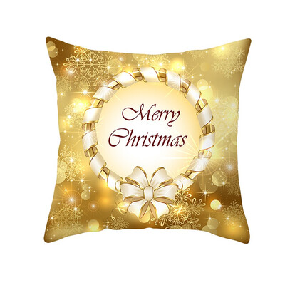 

Siaonvr Christmas Pillow Case Glitter Polyester Sofa Throw Cushion Cover Home Decor