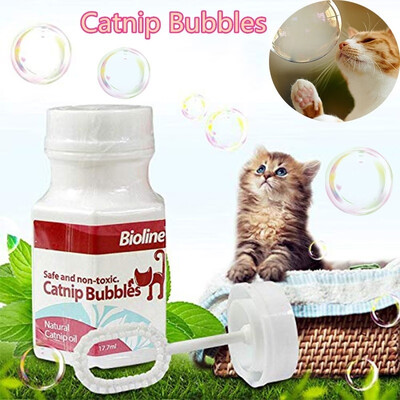 

177ml Natural Catnip Bubbles Interactive cat toy Blowing bubbles anti-stressease mood funny cat harmless for pets