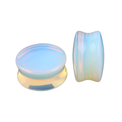 

Ear Organic Tunnels Stone Cute Saddle Gauges Opal Auricle Double Ear Stone Ear Gauges Unique