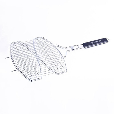 

Double Fish Grilling Basket Non-Stick Barbecue Basket Detachable Heavy Duty BBQ Tools Grill Basket for Meats Vegetables Steak