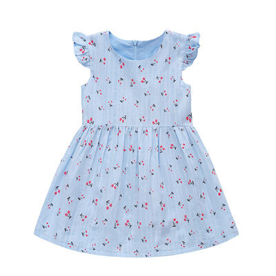 

2-6 Y Summer Princess Girls Petal Sleeve Mini Dress Baby Girl Floral Printed Dresses Vestido For Kids Girl