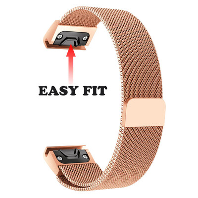 

〖Follure〗Milanese Magnetic Quick Install WatchBand Strap For Garmin Fenix 5X5X Plus