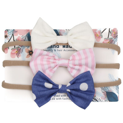 

3pcsset Baby Headband Bow Headwear Good Elastic Boy Girl Beanie Spring Autumn Childrens hair accessories