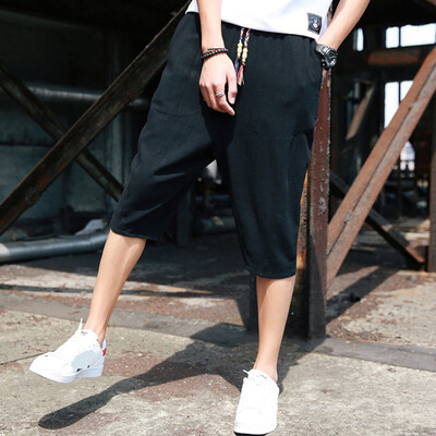 

Gobestart Mens Summer New Style Pure Colour Cotton Hemp Pants Fashion Comfortable Trouser