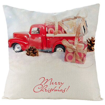 

40 Pattern New 18&quot Christmas Tree Santa Cotton Linen Throw Pillow Case Truck Sofa Car Throw Cushion Cover Home Decor