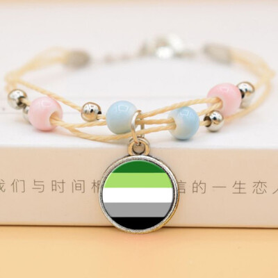 

Smile Face Bead Unicorn Gay Pride Rainbow Ceramics Pendent Bracelet Jewelry
