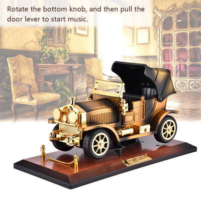 

Greensen Retro Car Shape Model Music Box Mechanism Automotive Plastic Craft Decoration