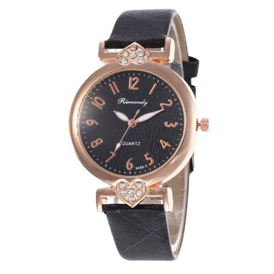 

Heart-shaped diamond fashion ladies leather digital watch student simple watch