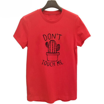 

Dont touch me Womens Casual Short Sleeve T Shirt Casual Top Ladies Cactus Tee