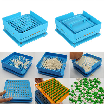 

Greensen 2 Types 100 Holes Professional Capsule Powder Filler Plate Filling Manual Machine Tool