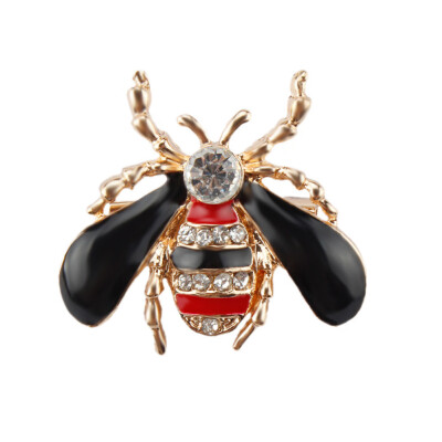 

Direct Sale Black or Enameled&Crystal Rhinestones Insect Bee Brooch Lapel Pins for Women or Men